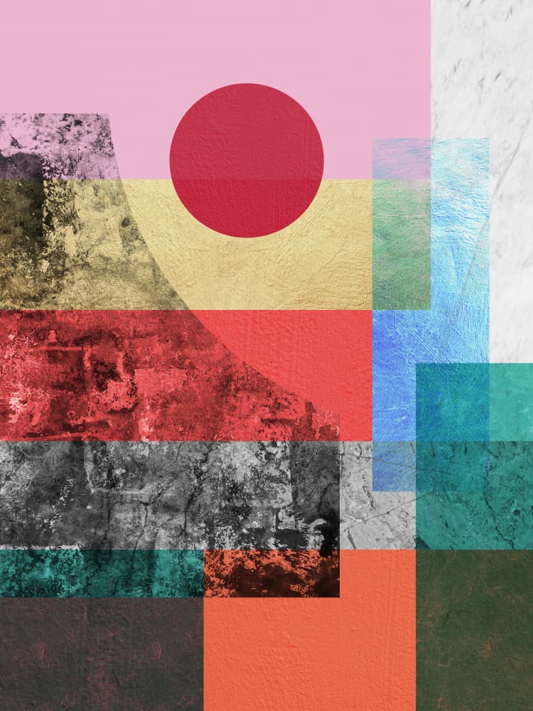 Geometric Color Blocks by Vitor Costa — canvas wall art