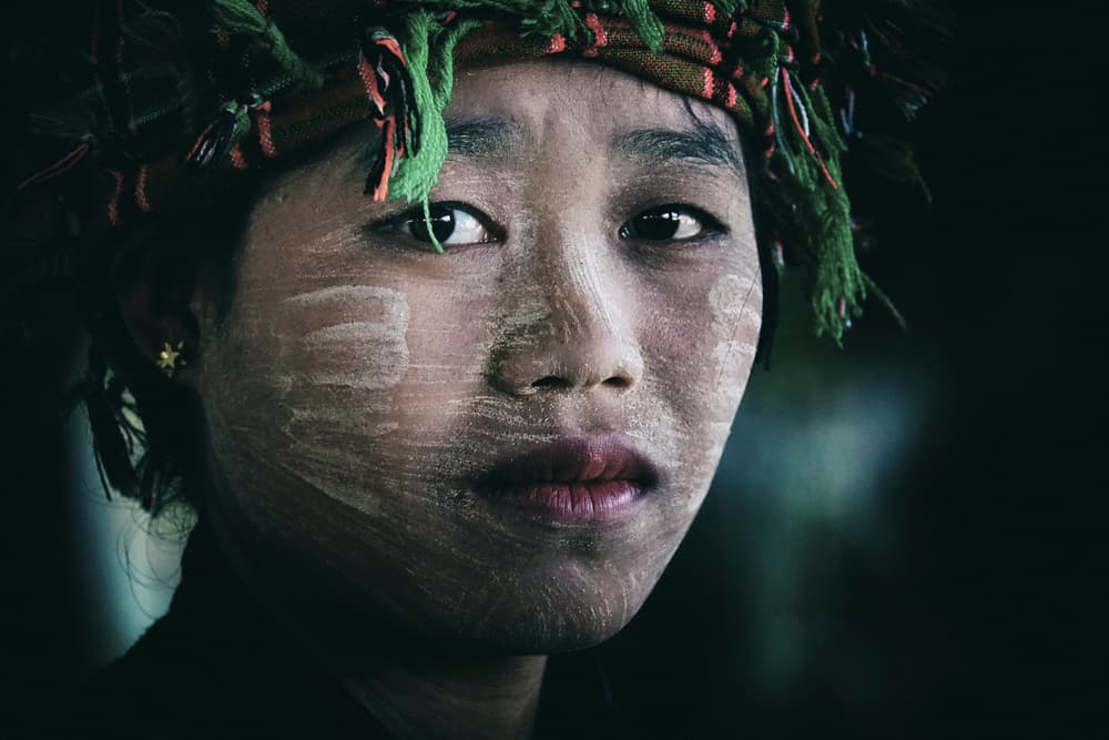 Thanaka Face Portrait by Elena Molina — canvas wall art