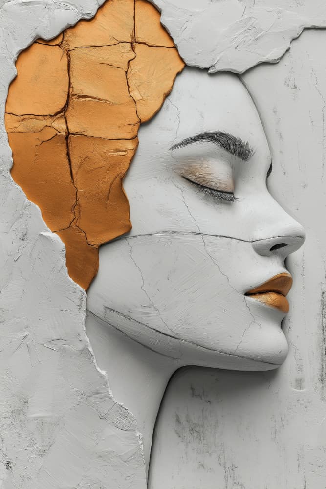 Cracked Golden Woman by Mauro — canvas wall art