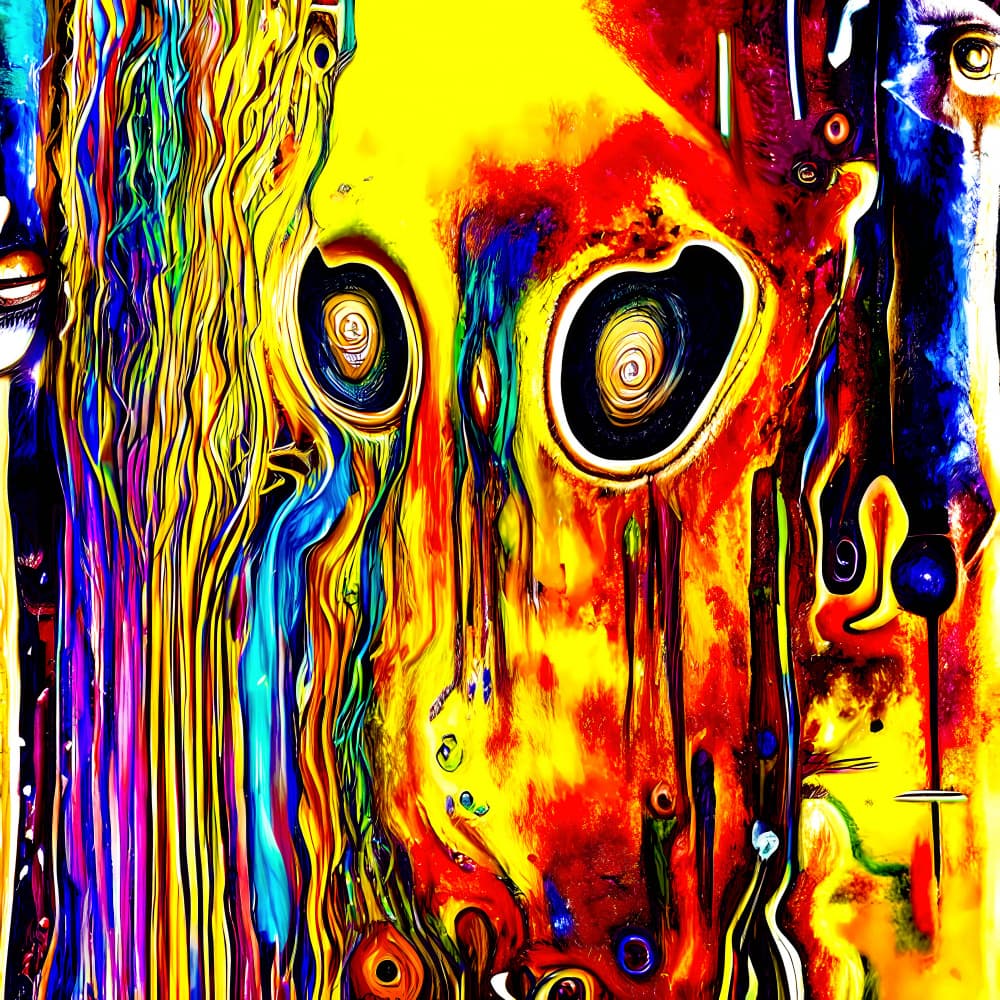 Vibrant Abstract Meltdown by mnemonixART — canvas wall art