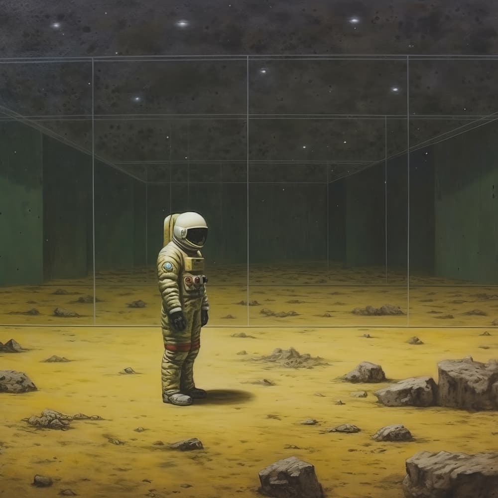 Lone Astronaut In Space by Bilge Paksoylu — canvas wall art