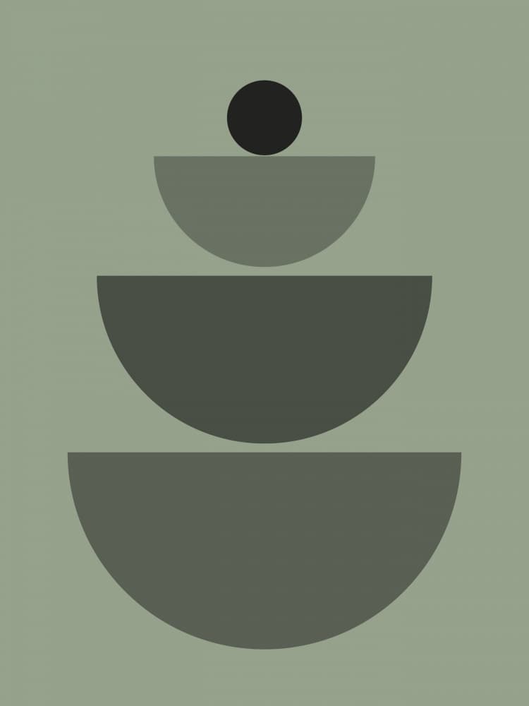 Stacked Green Geometry by Jolly and Dash — canvas wall art