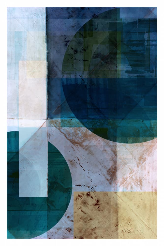 Blue Geometric Layers by cartissi — canvas wall art