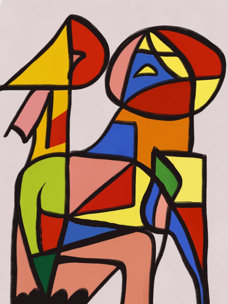 Abstract Colorful Figures by Little Dean — canvas wall art