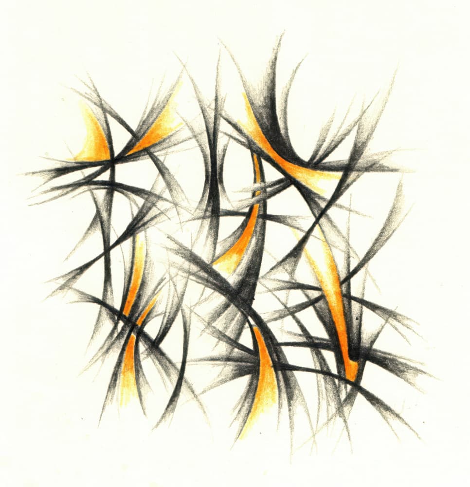 Fiery Abstract Curves by Kulik — canvas wall art