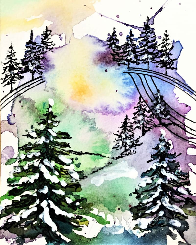 Colorful Winter Forest by Anda Bieza — canvas wall art