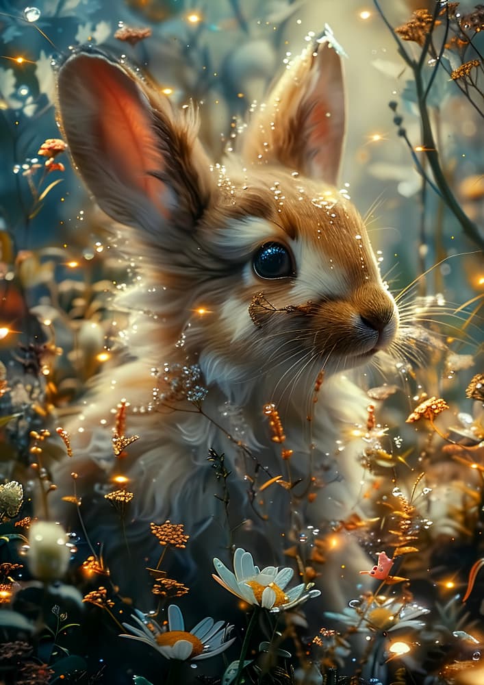 Magical Forest Bunny by Ritvik takkar — canvas wall art