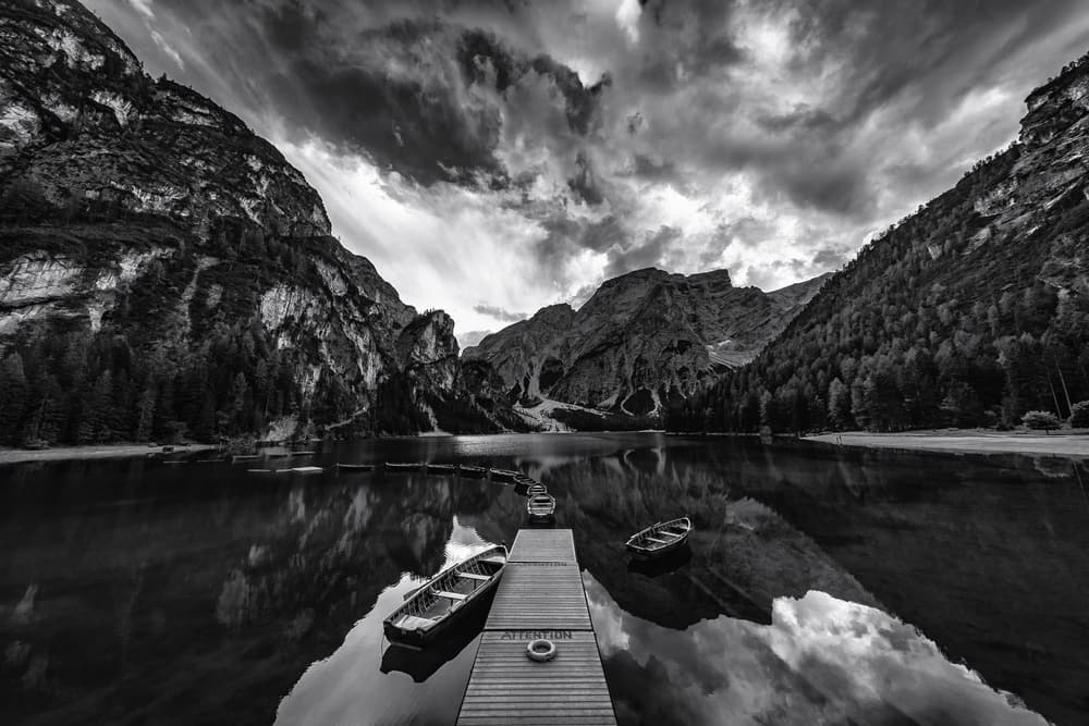 Dramatic Alpine Lake by Marco Tagliarino — canvas wall art
