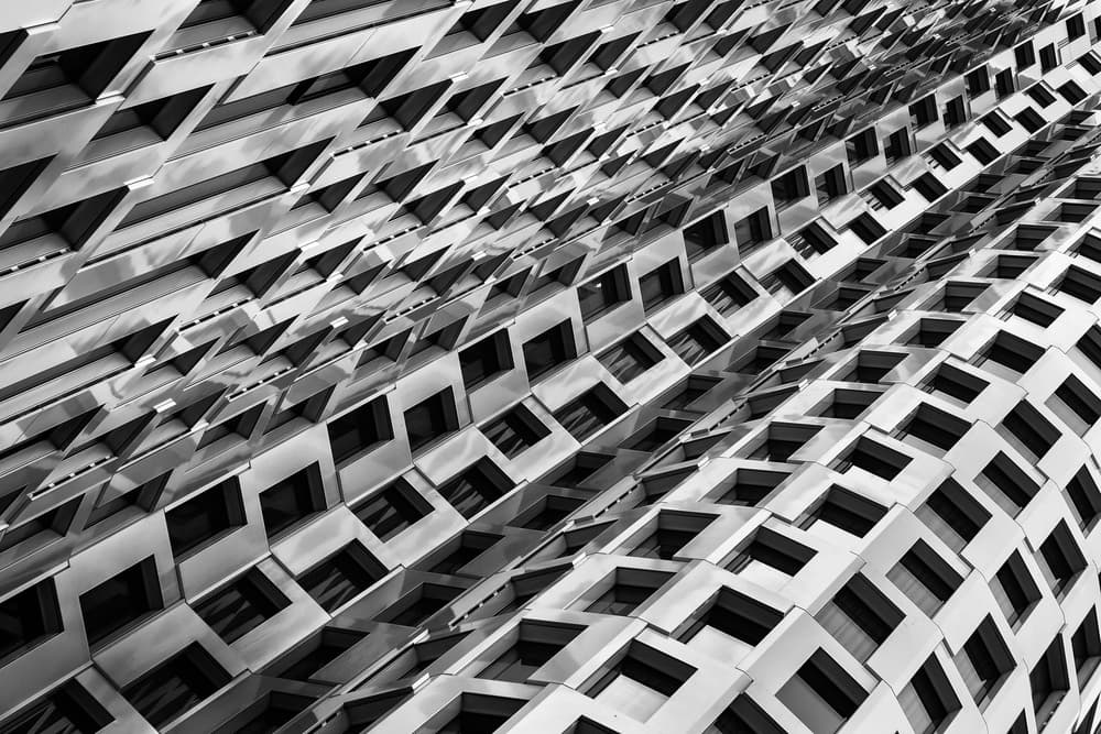 Curved Building Facade by Peter Pfeiffer — canvas wall art