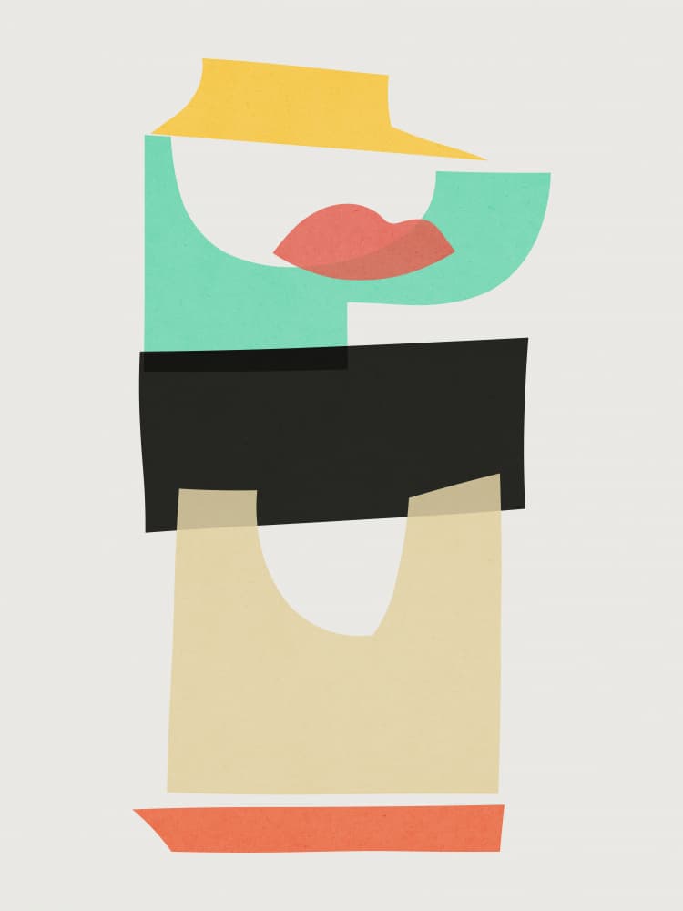 Abstract Face Collage by Vitor Costa — canvas wall art