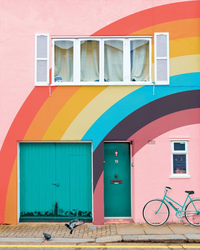 Colorful Rainbow House by Gabor Estefan — canvas wall art