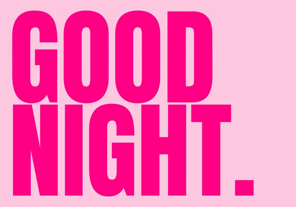Good Night Pink Message by Athene Fritsch — canvas wall art