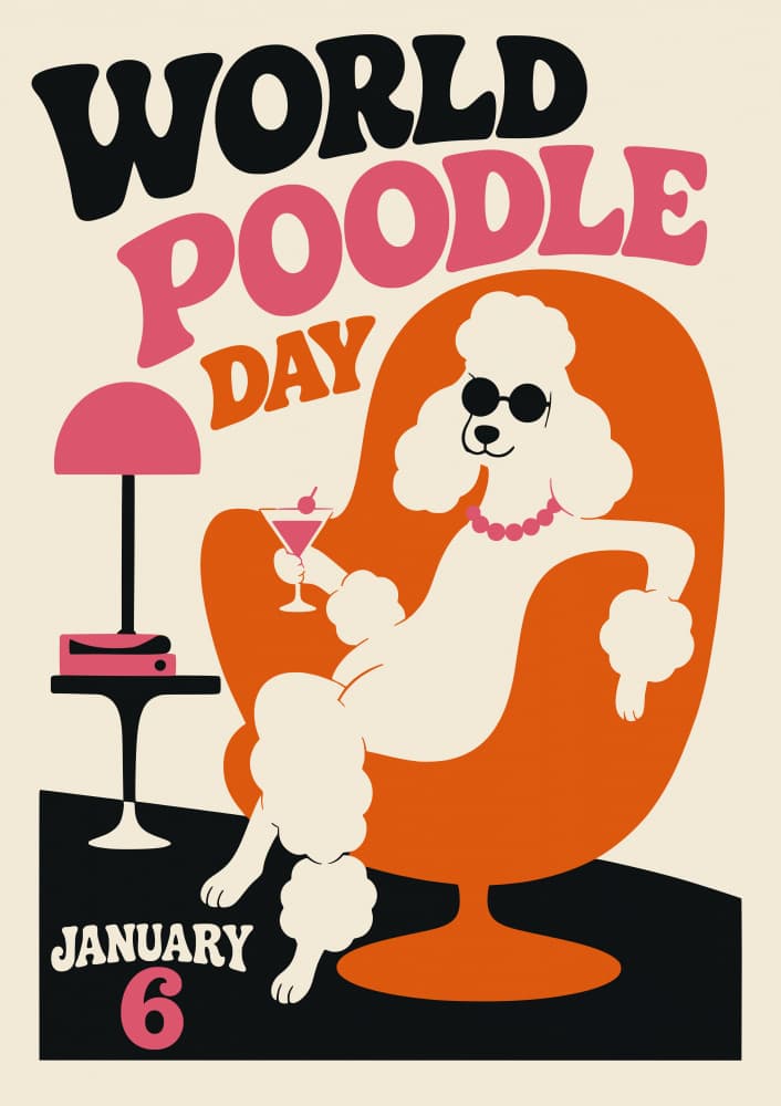 Groovy Poodle Day by Patryk Krygowski — canvas wall art