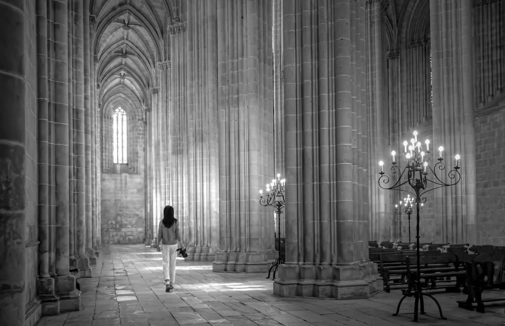 Solitary Walk Through Cathedral by Kenneth-Wei Zeng — canvas wall art