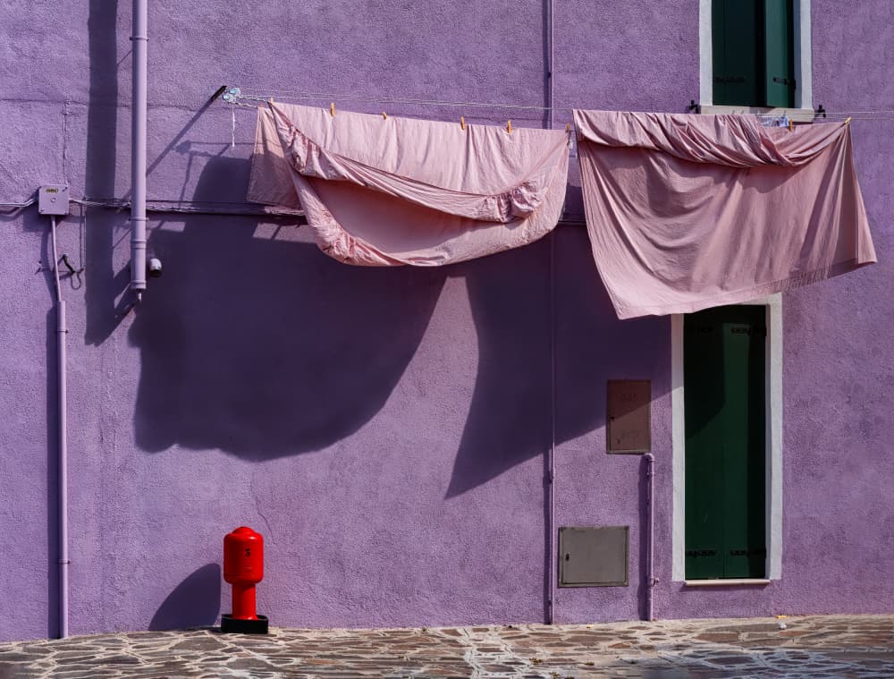Laundry Day Purple Wall by Tommaso Pessotto — canvas wall art