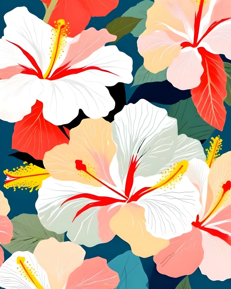 Vibrant Tropical Hibiscus by Uma Gokhale — canvas wall art