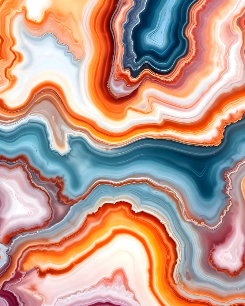 Orange Teal Agate Flow by Uma Gokhale — canvas wall art