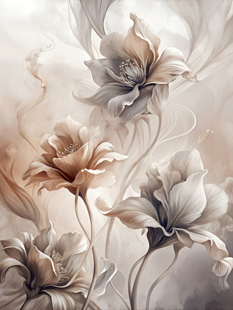 Elegant Floral Dream by Miguel Bruzual — canvas wall art