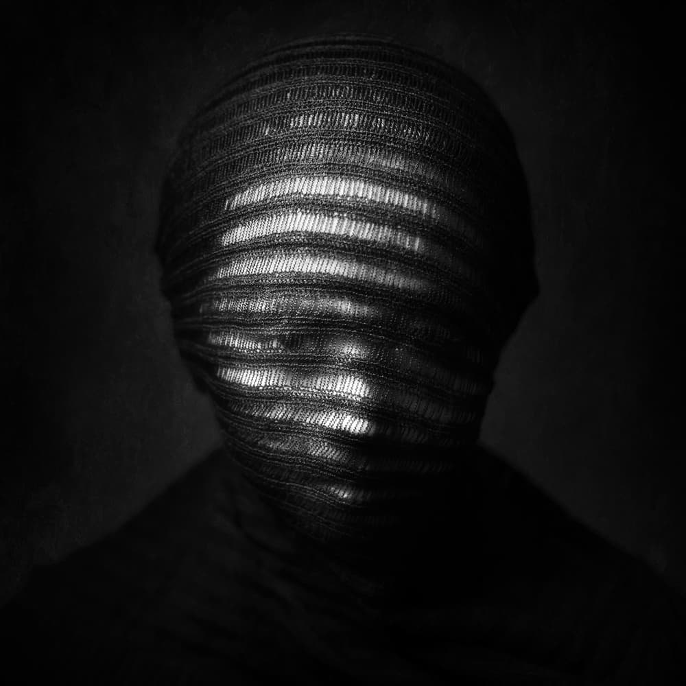 Wrapped Face in Stripes by Hari Sulistiawan — canvas wall art