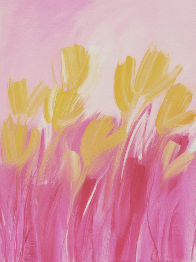 Pink Yellow Tulips by Andreas Magnusson — canvas wall art
