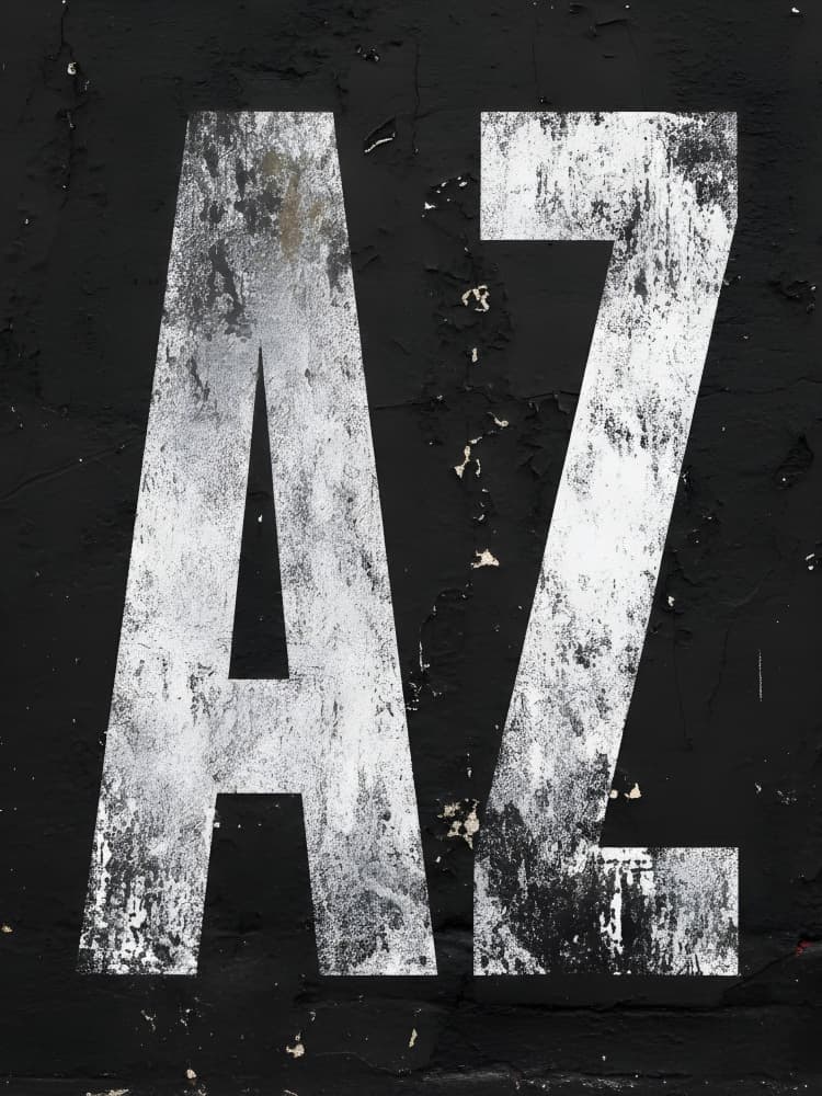 Distressed Urban Letters AZ by HUGO — canvas wall art