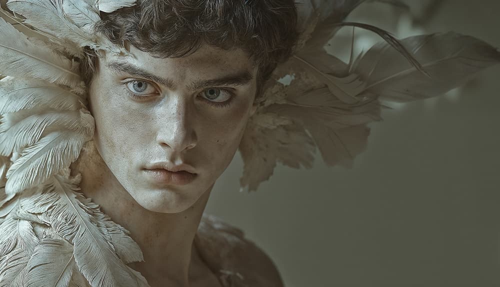 Ethereal Feathered Gaze by DDiArte — canvas wall art