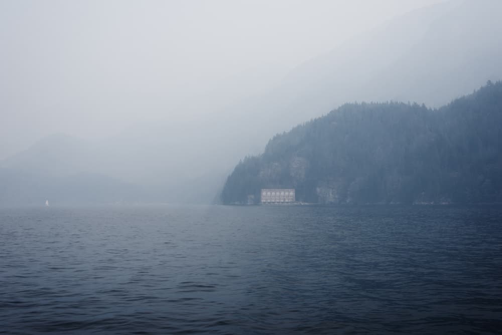 Misty Mountain Lake by Lynann Colligan — canvas wall art