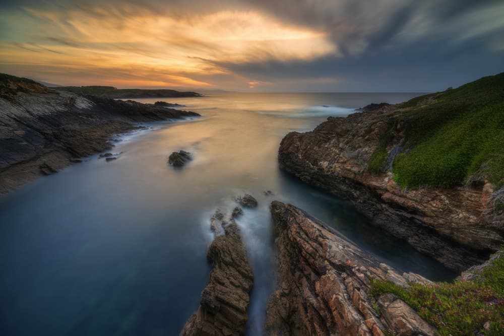 Sunset Over Rocky Coast by Adam Pachula — canvas wall art