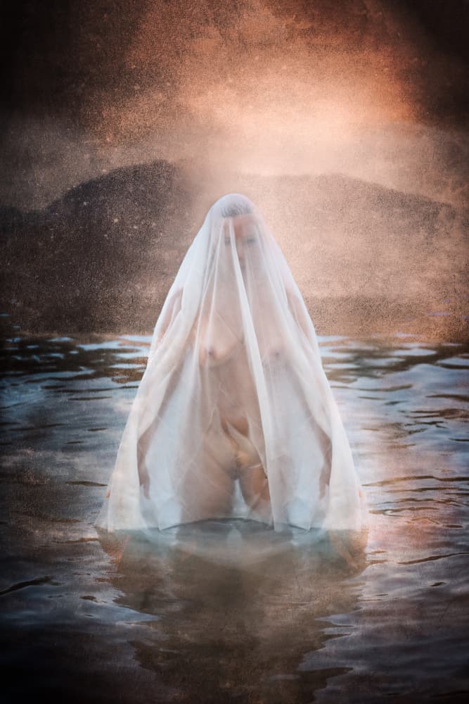Ethereal Veiled Figure by Colin Dixon — canvas wall art
