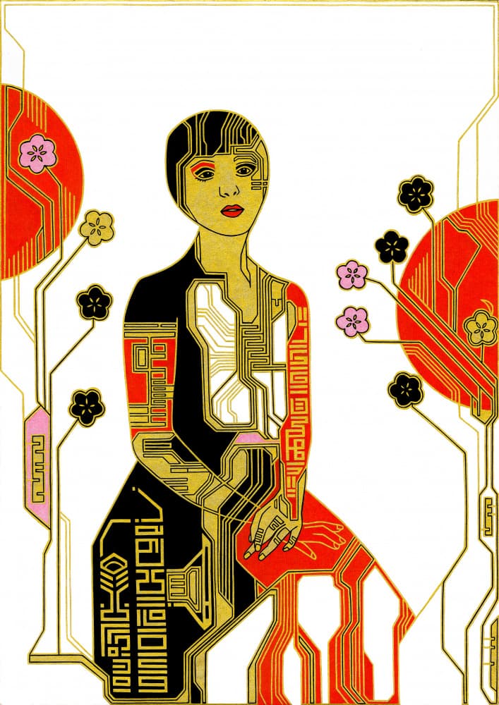 Cyborg Cherry Bloom by Iona Gilburt — canvas wall art