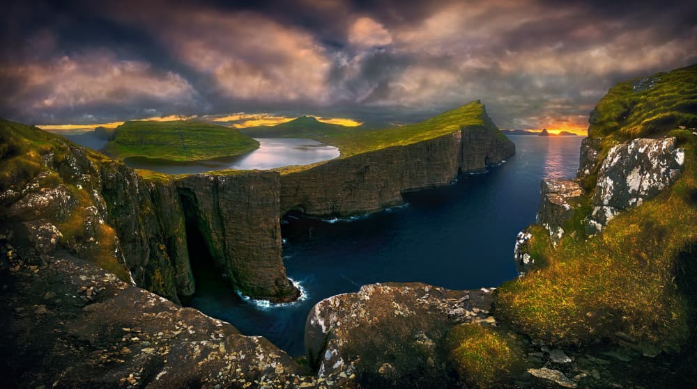 Elevated Lake Coastal Cliffs by Krzysztof Browko — canvas wall art