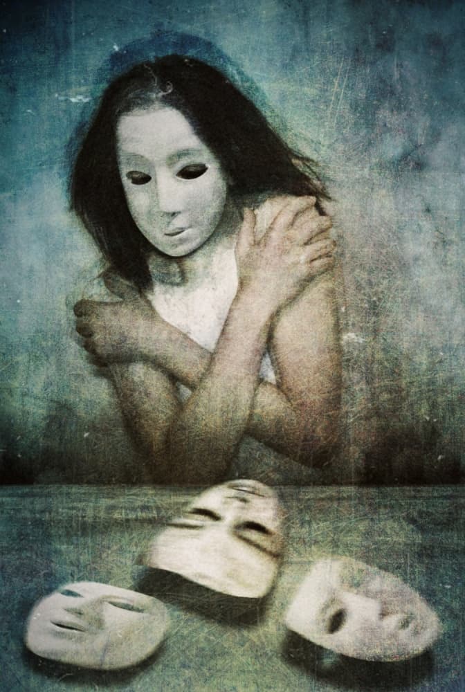 Melancholy Masked Girl by Lucyna Łazarska ( Lucynda Lu ) — canvas wall art