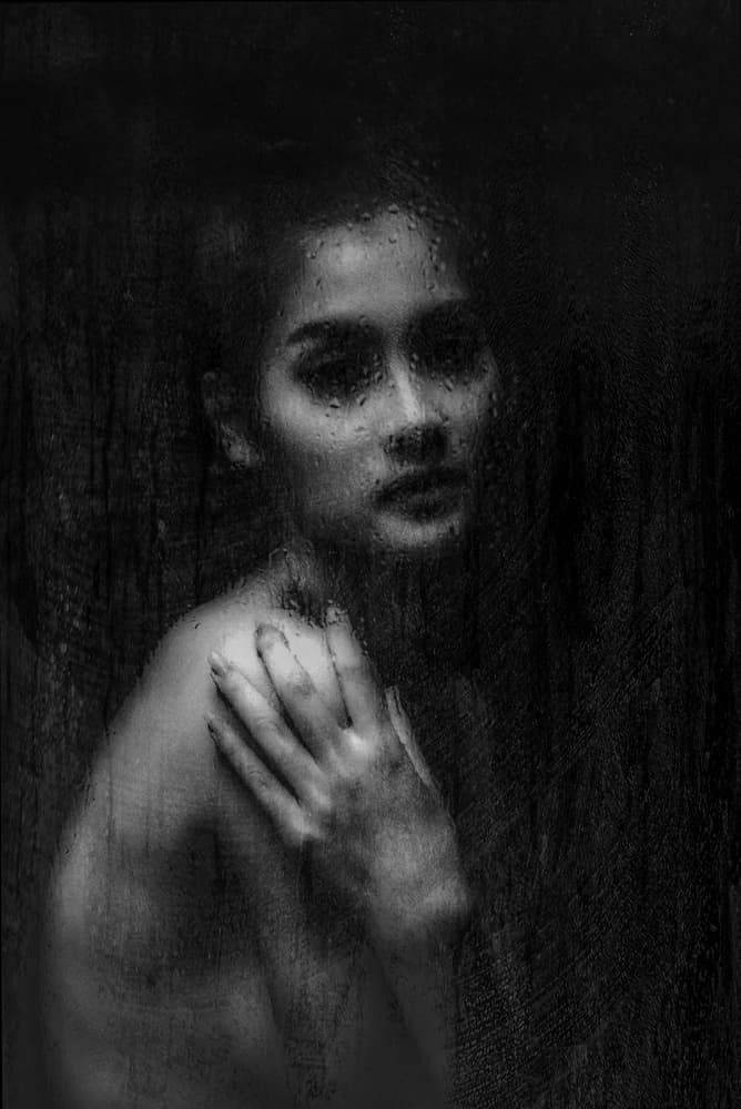 Moody Rain Portrait by Thanakorn Chai Telan — canvas wall art