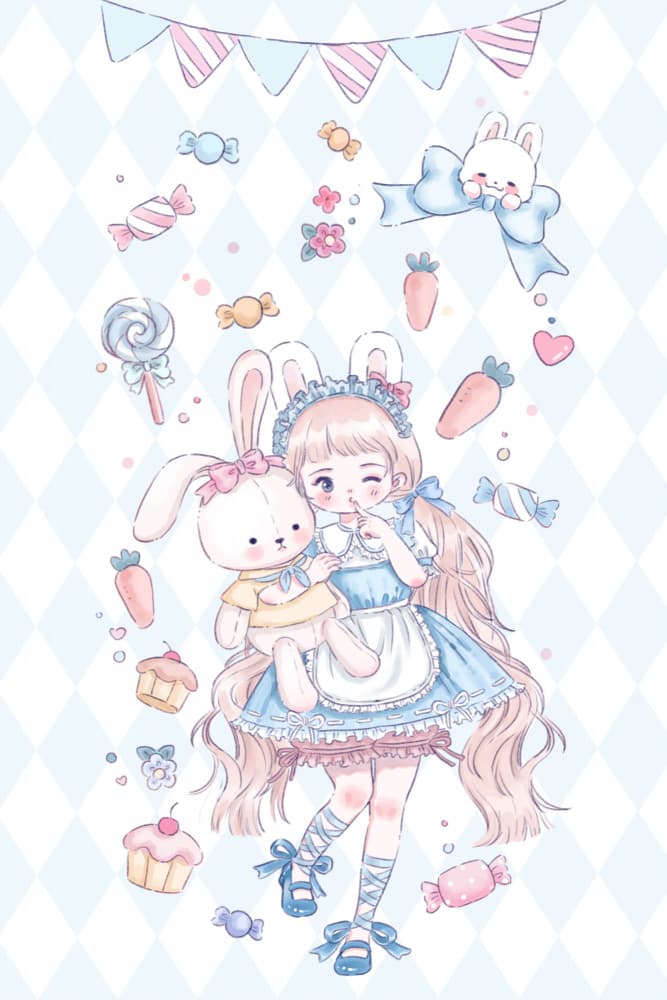 Whimsical Bunny Girl Dream by Xuan Thai — canvas wall art