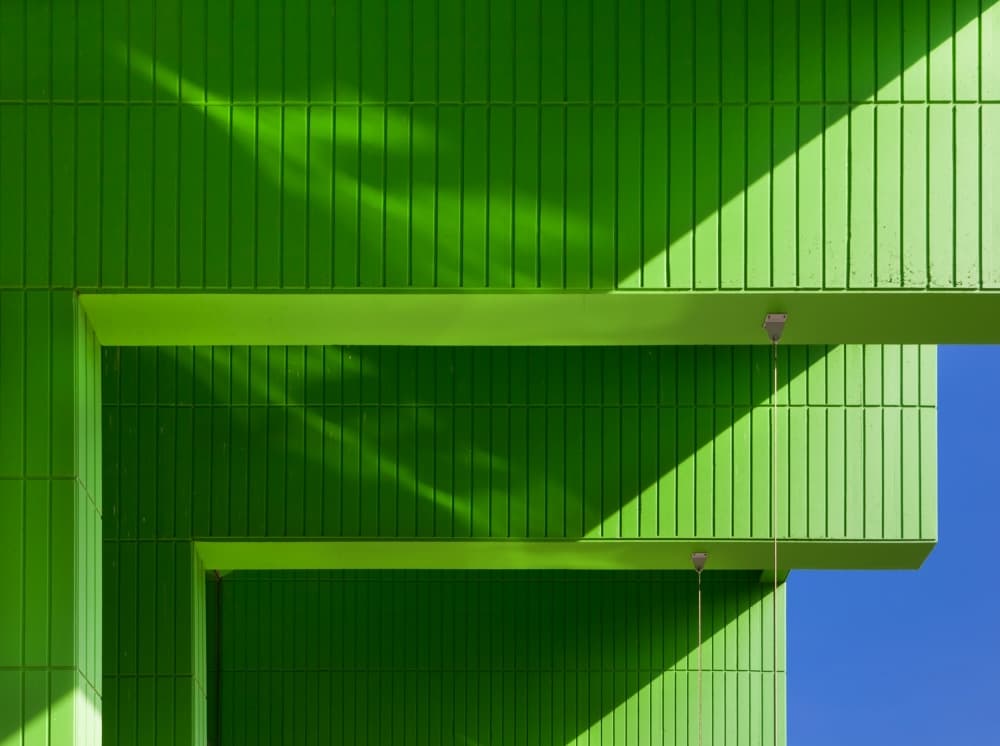 Vibrant Green Geometry by Jeroen van de Wiel — canvas wall art