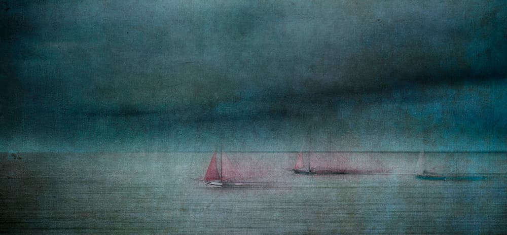 Dark Seascape Red Sail by Greetje van Son — canvas wall art