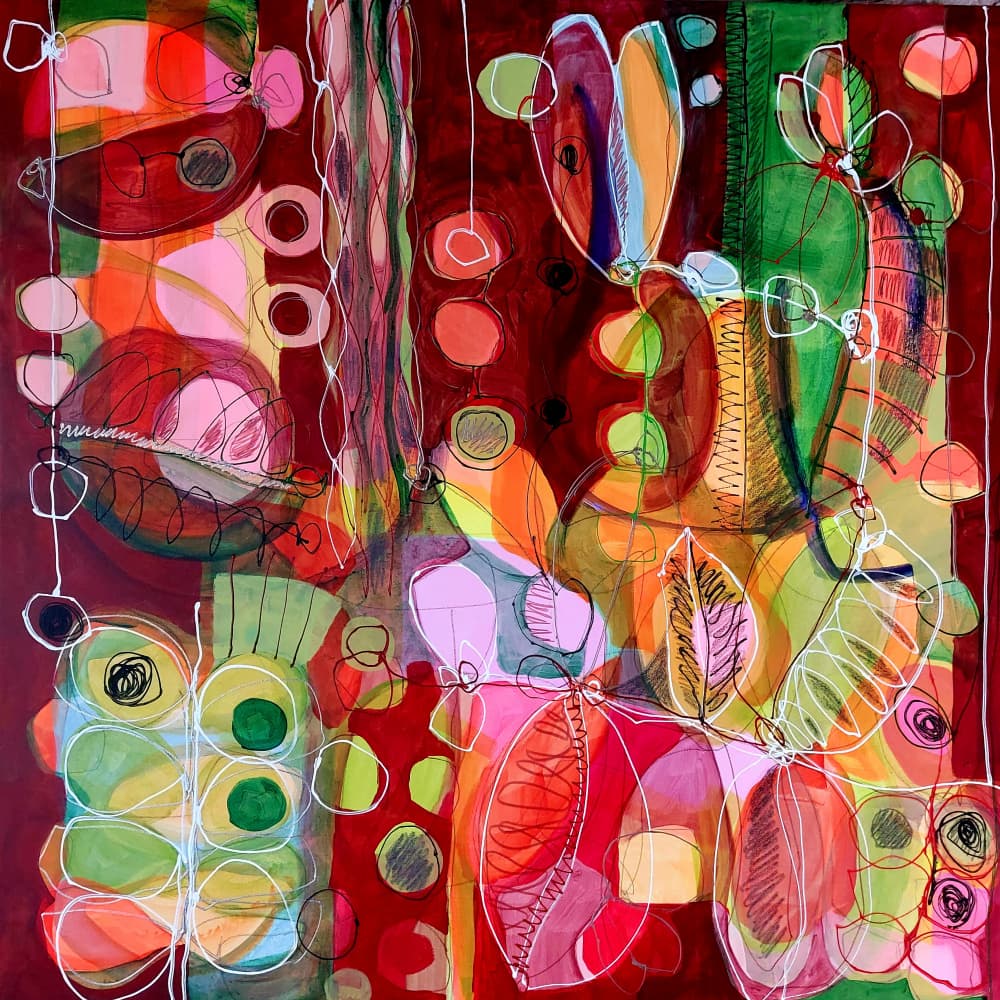 Vibrant Abstract Flora by Monika Riethmueller — canvas wall art