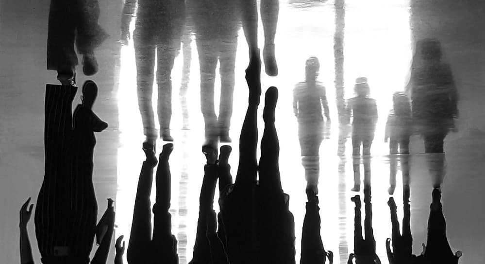 People In Bright Reflection by Huib Limberg — canvas wall art