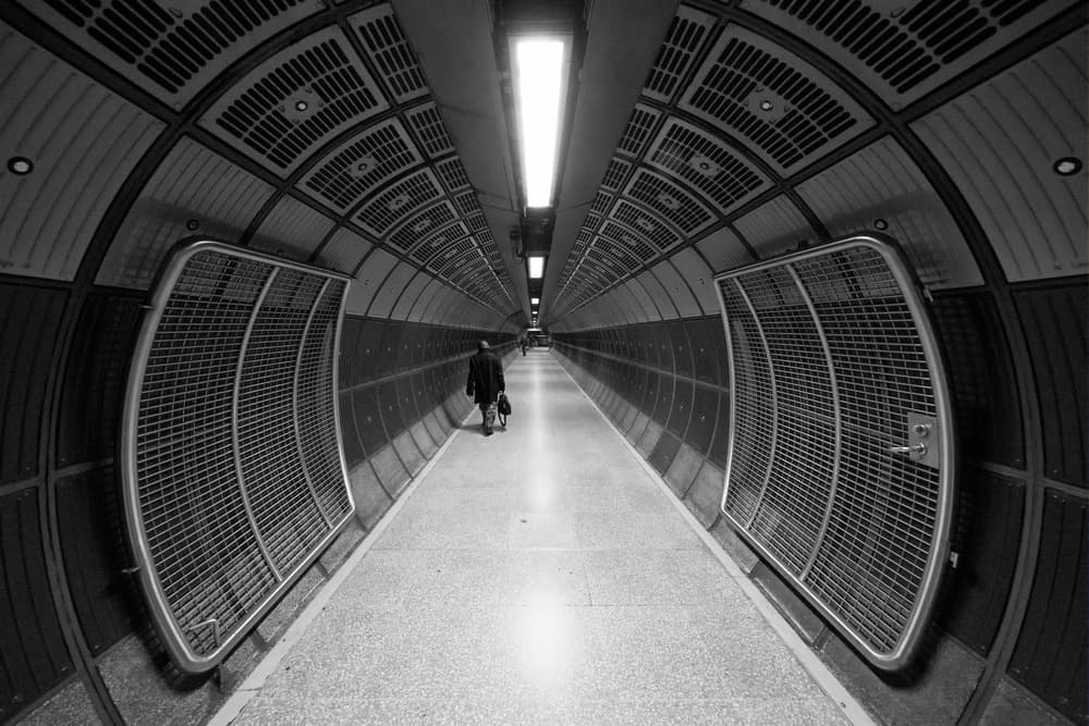 Solitary Subway Journey by Filipe P Neto — canvas wall art