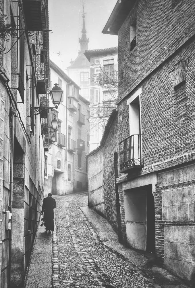 Solitary Foggy Street by Juan Luis Seco — canvas wall art