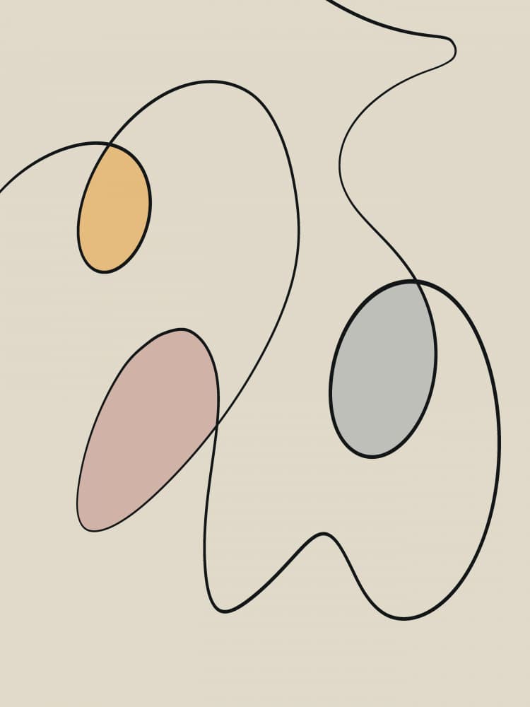 Fluid Lines Soft Shapes by Little Dean — canvas wall art