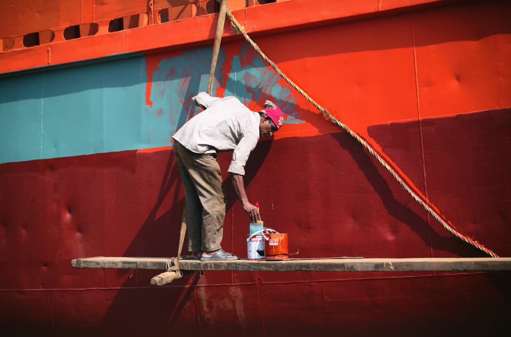 Vibrant Ship Renovation by Garik — canvas wall art