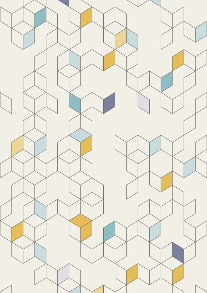 Abstract Geometric Cubes by Florent Bodart — canvas wall art