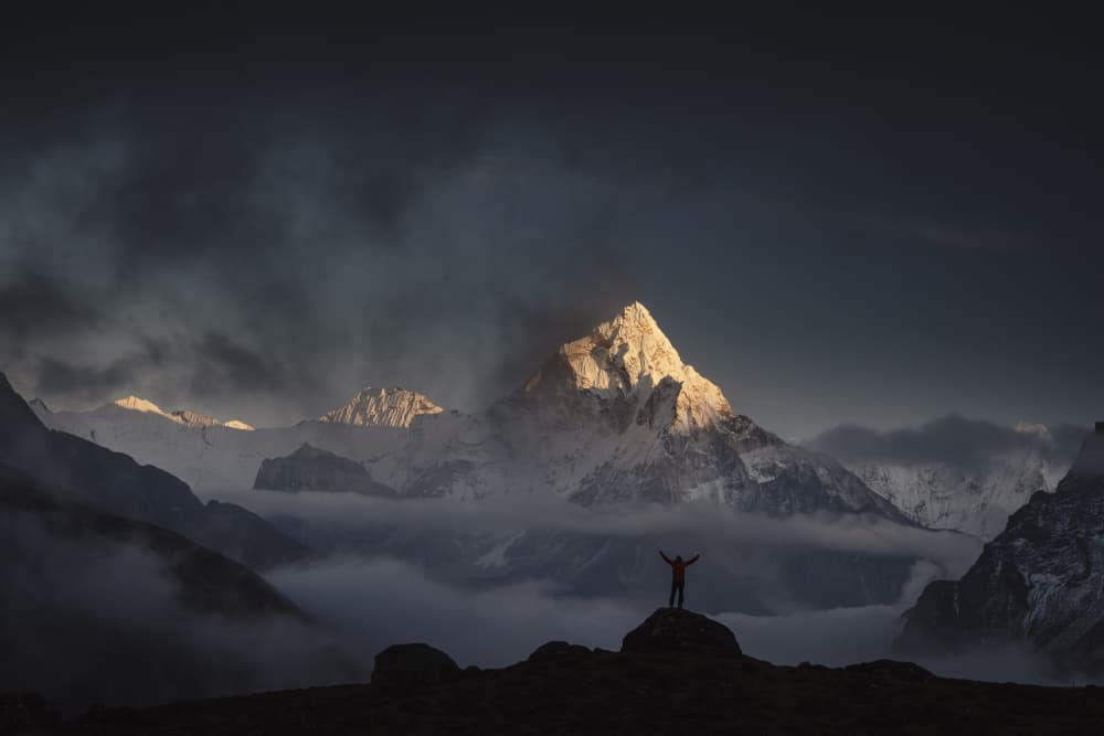 Golden Mountain Sunrise by Dan Mirica — canvas wall art