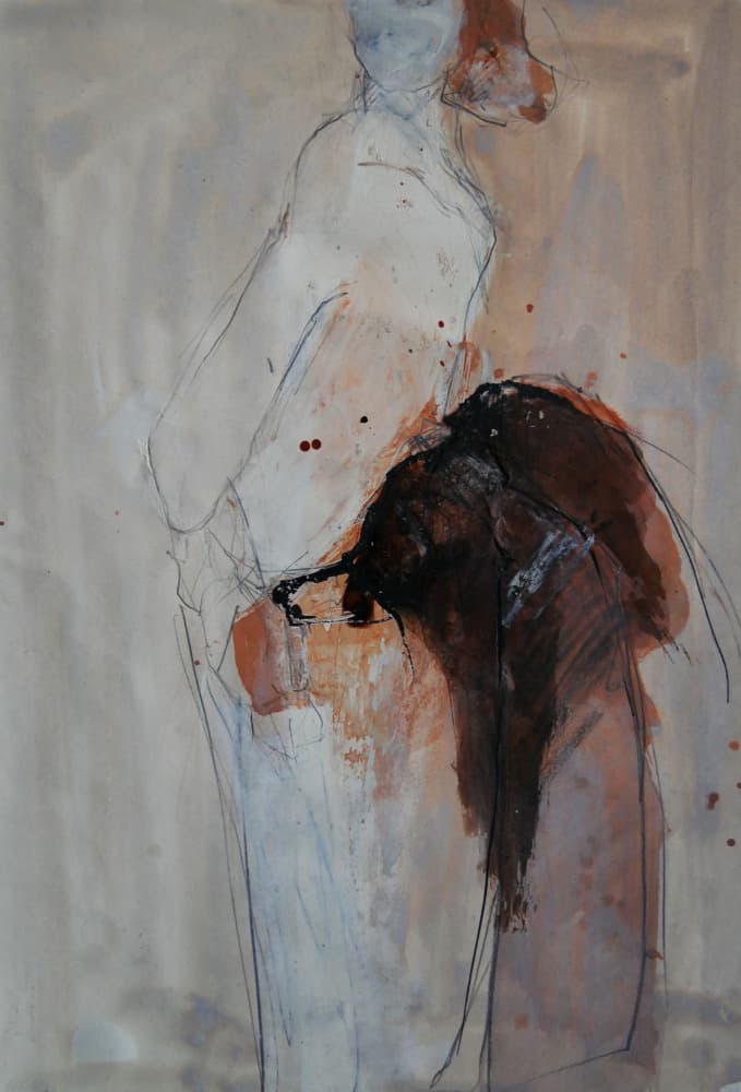 Moody Abstract Figure by Doris Schmitz — canvas wall art