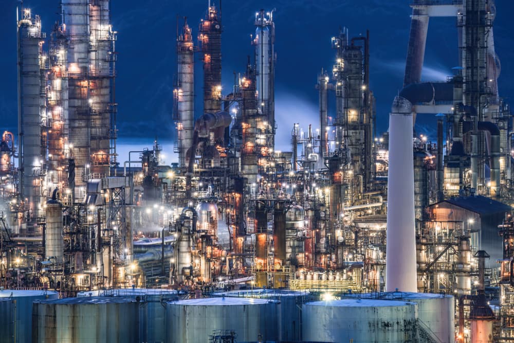 Night Refinery Glow by Kobayashi Tetsurou — canvas wall art