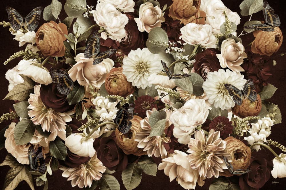 Dark Floral Still Life by Sue Skellern — canvas wall art