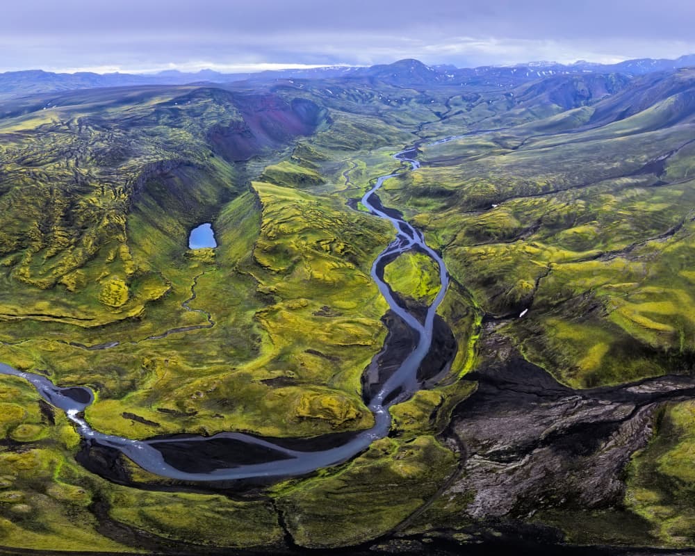 Vibrant Braided River Landscape by James Zhen Yu — canvas wall art