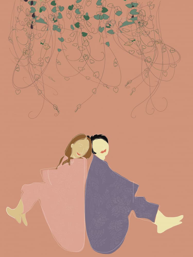 Peaceful Couple Hearts by casa cartissi — canvas wall art