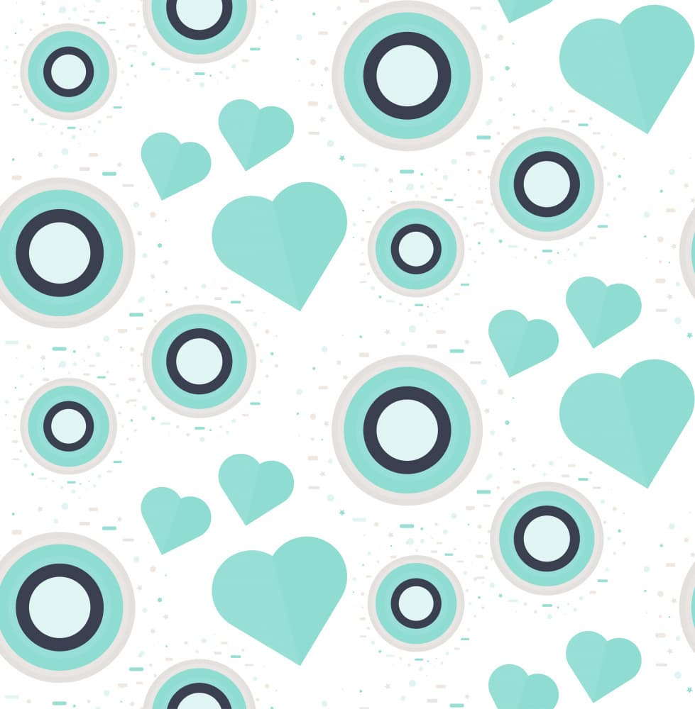 Teal Hearts and Circles by Marika Barsrsind β canvas wall art